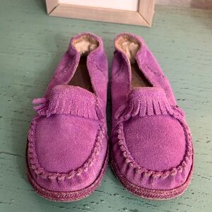 Purple Suede Loafers with Fringe Detail girls SZ 13 T box 118
